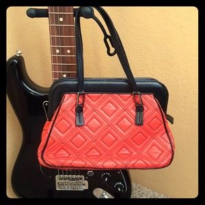 Red and Black Leather Handbag